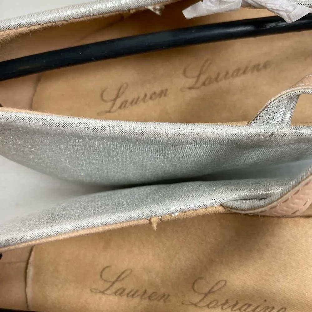 NWOB Lauren Lorraine Girls Silver Mary Jane Shoes - Size 5